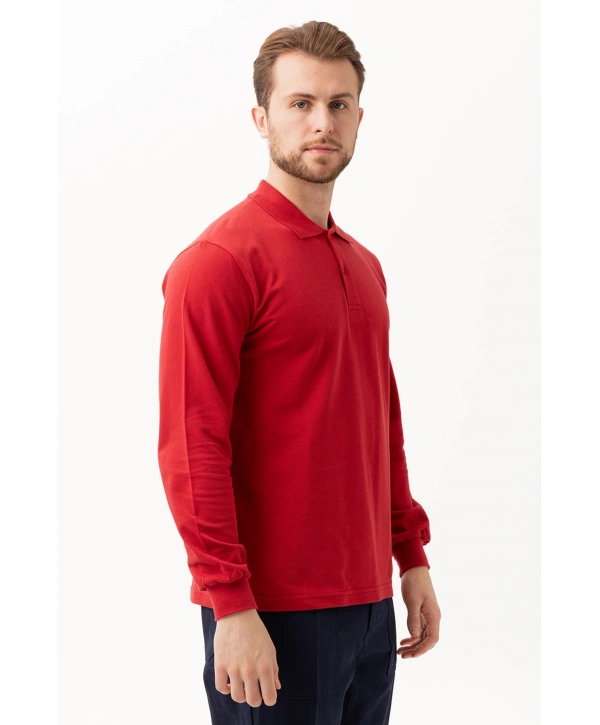 Padus %100 Pamuk Polo Yaka Uzun Kollu T-shirt Şık Ve Konforlu İş Ve Genel Kullanım