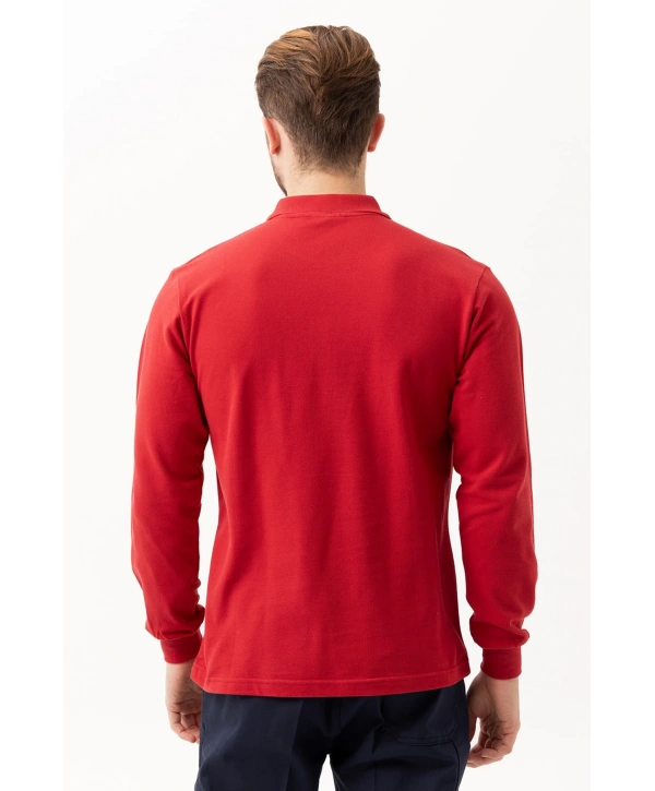 Padus %100 Pamuk Polo Yaka Uzun Kollu T-shirt Şık Ve Konforlu İş Ve Genel Kullanım