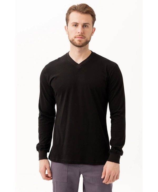 Padus V Yaka Uzun Kollu T-shirt - Rahat Kesim, Günlük Ve İş Kullanımı İçin