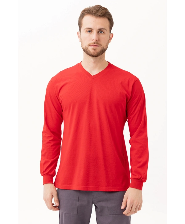 Padus V Yaka Uzun Kollu T-shirt - Rahat Kesim, Günlük Ve İş Kullanımı İçin