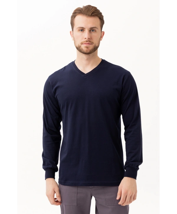 Padus V Yaka Uzun Kollu T-shirt - Rahat Kesim, Günlük Ve İş Kullanımı İçin