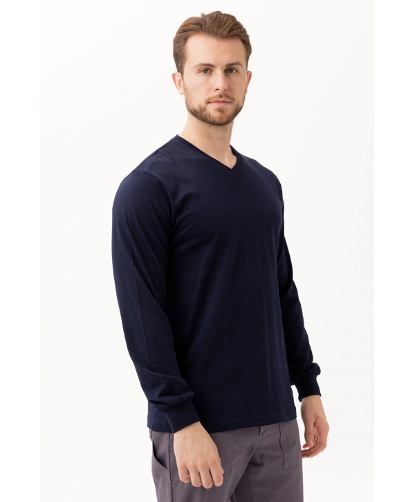 Padus V Yaka Uzun Kollu T-shirt - Rahat Kesim, Günlük Ve İş Kullanımı İçin