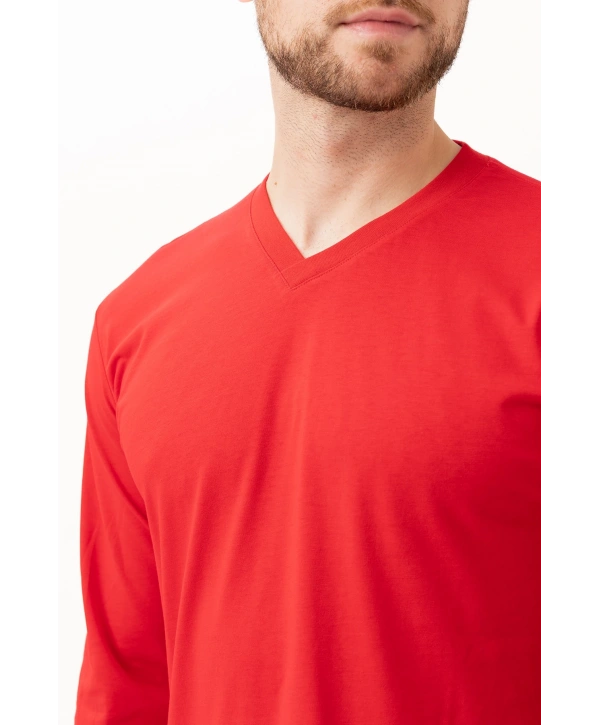 Padus V Yaka Uzun Kollu T-shirt - Rahat Kesim, Günlük Ve İş Kullanımı İçin