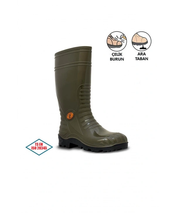 Palalı Çelik Burunlu Çelik Ara Tabanlı İş Güvenliği Çizmesi S5-117 Su Geçirmez