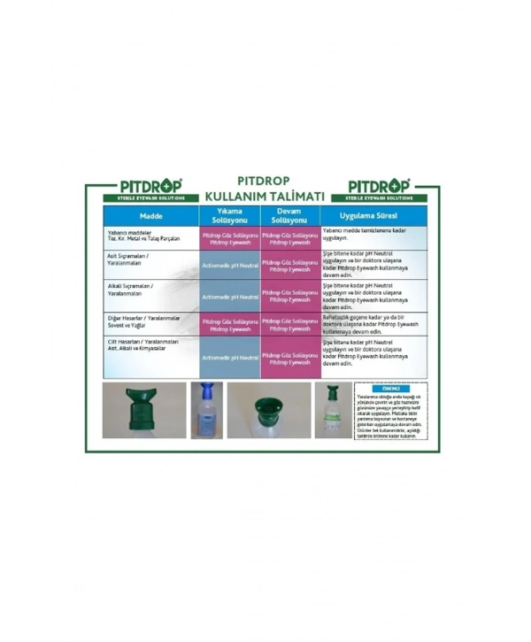 Pit Drop 1704 Göz Solüsyonu Takımı Acil Müdahale İkili İstasyon