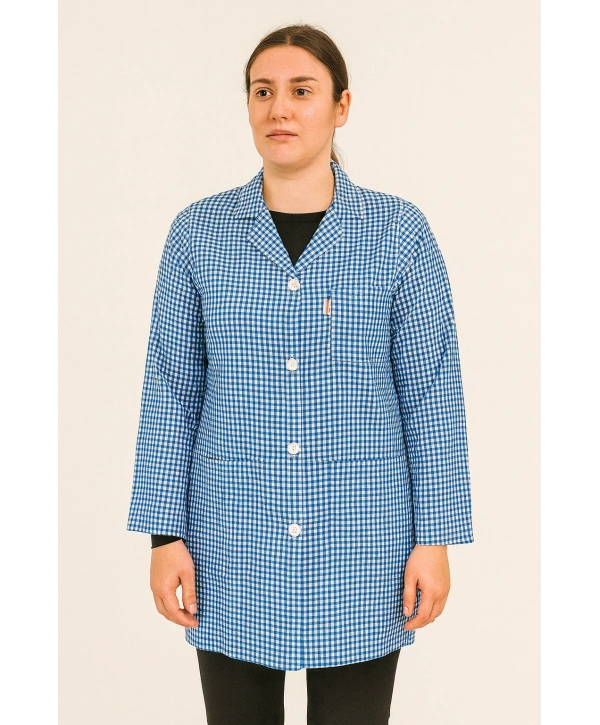 Pötikare Desenli Uzun Kollu Kadın Çalışma Önlüğü – Rahat, Dayanıklı Ve Şık Model