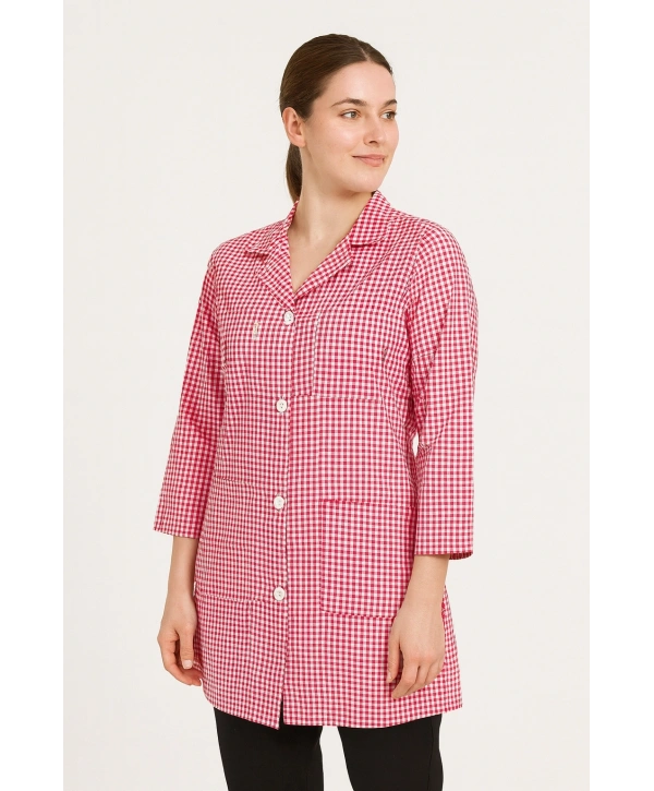 Pötikare Desenli Uzun Kollu Kadın Çalışma Önlüğü – Rahat, Dayanıklı Ve Şık Model