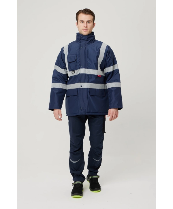 Salix Oxford Reflektörlü İş Güvenliği Parkası - Su Ve Rüzgar Geçirmez, Soğuk Havalara Dayanıklı Mont