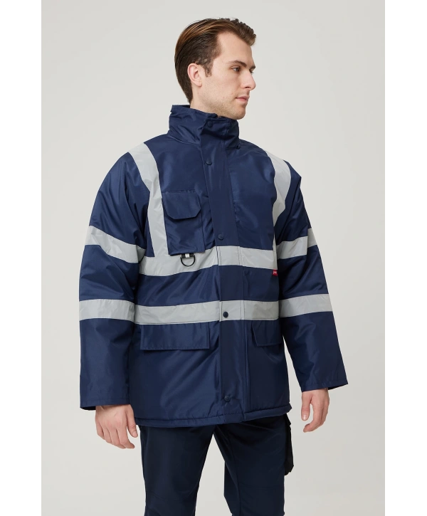 Salix Oxford Reflektörlü İş Güvenliği Parkası - Su Ve Rüzgar Geçirmez, Soğuk Havalara Dayanıklı Mont