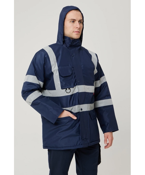 Salix Oxford Reflektörlü İş Güvenliği Parkası - Su Ve Rüzgar Geçirmez, Soğuk Havalara Dayanıklı Mont