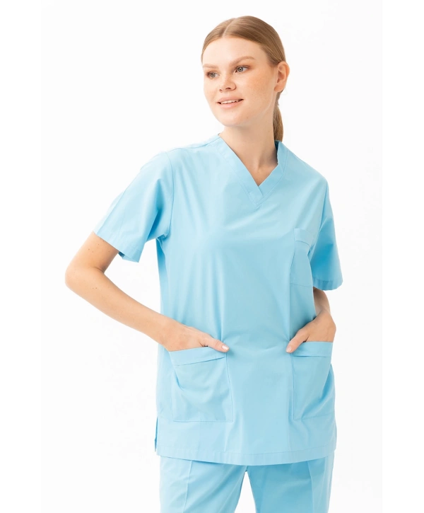 Santolina V Yaka Üniforma - Doktor, Hemşire, Sağlık Çalışanları İçin Rahat Ve Dayanıklı Scrubs