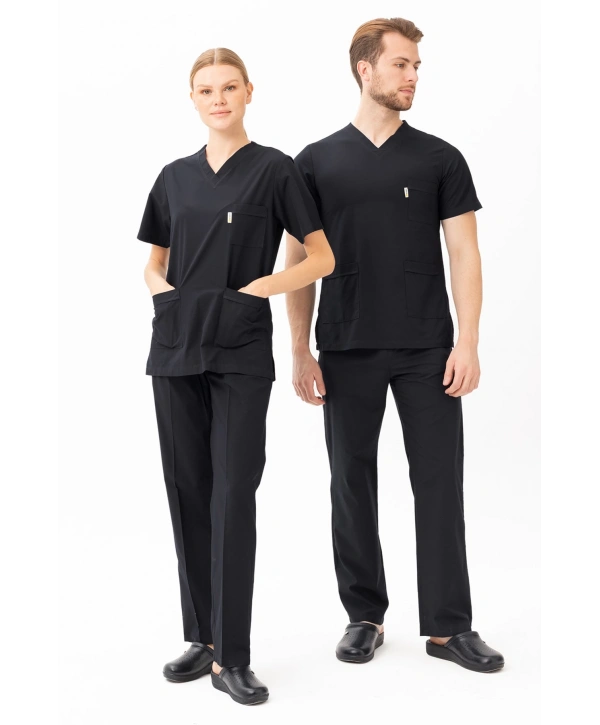 Santolina V Yaka Üniforma - Doktor, Hemşire, Sağlık Çalışanları İçin Rahat Ve Dayanıklı Scrubs