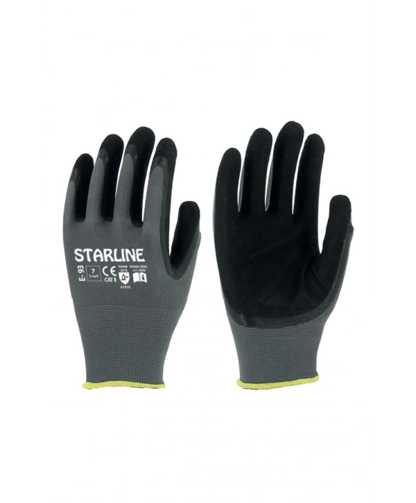 Starline E-93 Köpük Nitril Kaplamalı İş Eldiveni Uzun Ömürlü Ve Esnek Koruma