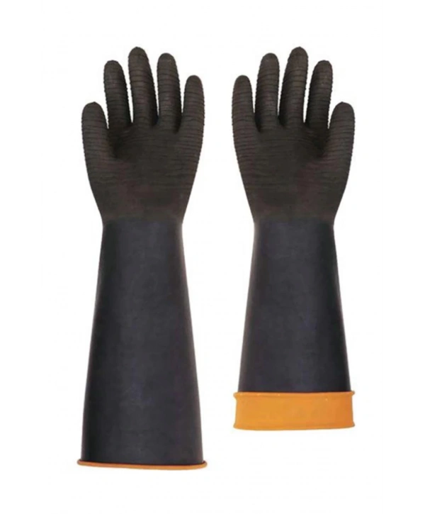 Starline H2-45 Kauçuk Tırtıklı Uzun Koruyucu Eldiven Dayanıklı Ve Kaymaz Yüzeyli Tasarım
