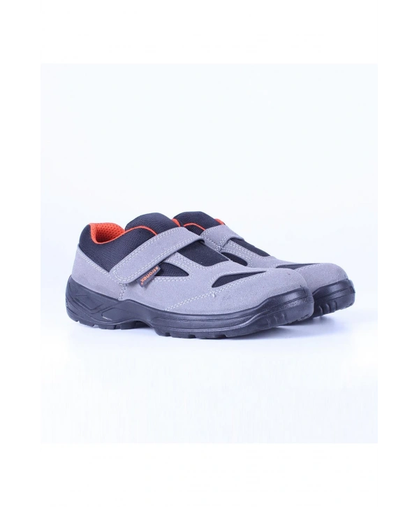 Stronex St-101 S1 Süet Çelik Burunlu İş Ayakkabısı Hafif Rahat Kaymaz Taban Gri