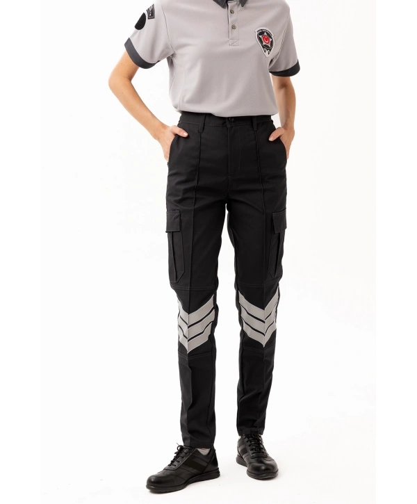 Unisex Güvenlik Kıyafeti Km Pantolon Reflektörlü Cepli Dayanıklı Kumaş Özel Güvenlik Personel Pantolonu