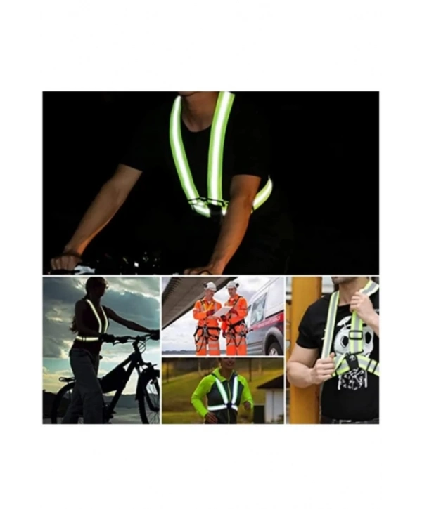 Yelek: Pratik İkaz Yeleği-tokalı Esnek Kumaş F.yeşil