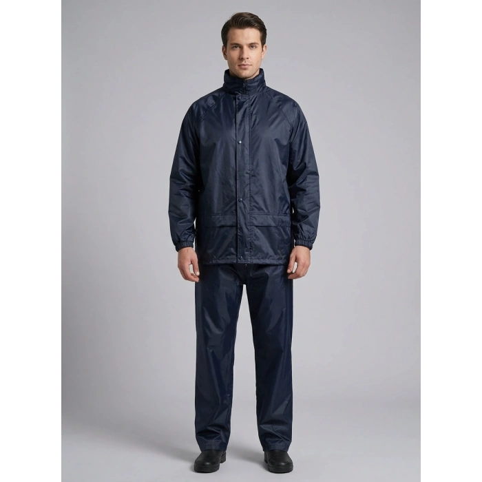 Lacivert İmperteks Yağmurluk Takım – Ceket + Pantolon, Su & Rüzgar Geçirmez