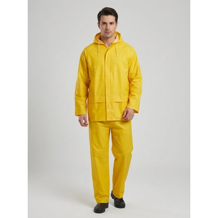 Sarı İmperteks Yağmurluk Takım – Ceket + Pantolon, Su & Rüzgar Geçirmez