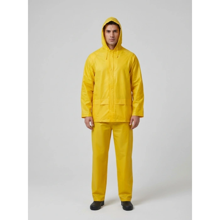 Sarı İmperteks Yağmurluk Takım – Ceket + Pantolon, Su & Rüzgar Geçirmez