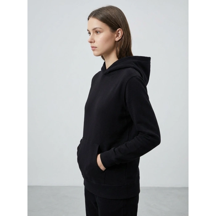 Sanfords Kadın Kordonsuz Kapüşonlu Sweatshirt Hoodie Regular Fit Kanguru Cepli