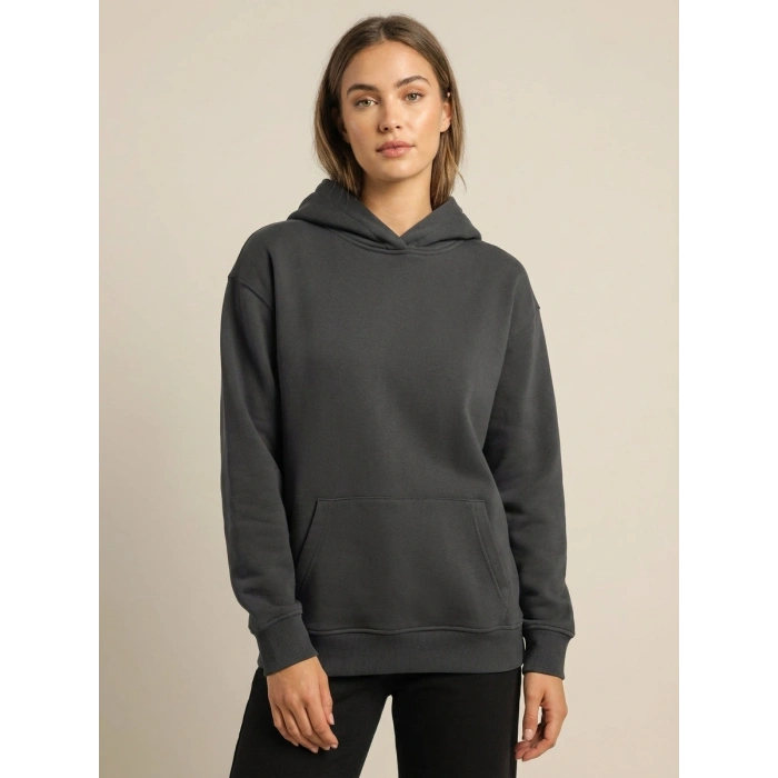 Sanfords Kadın Kordonsuz Kapüşonlu Sweatshirt Hoodie Regular Fit Kanguru Cepli