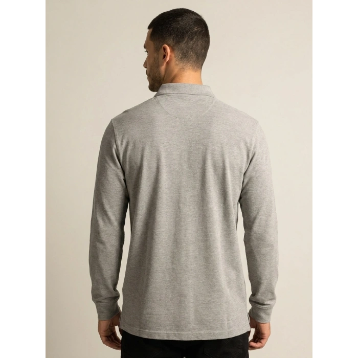 Gaura Polo Yaka Tişört | Gri Melanj, Pike Kumaş, OEKO-TEX Sertifikalı, Unisex İş Tişörtü