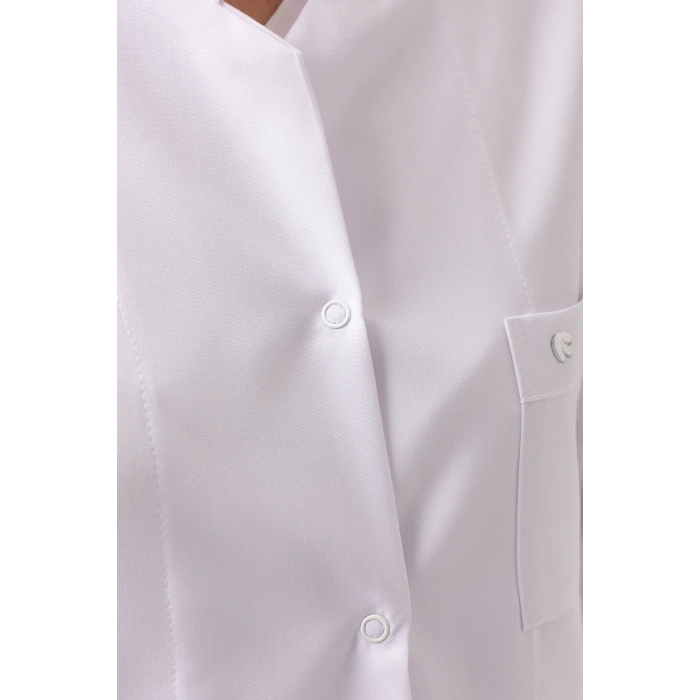 Adiantum Kadın Doktor Öğretmen Laboratuvar Önlüğü - Beyaz, Uzun Kollu, Rahat Kesim