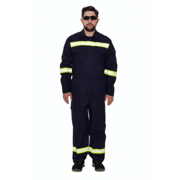 Alev Almaz Tulum Reflektörlü Koruyucu İş Tulumu Antistatik Yüksek Risk Alanlarına Uygun