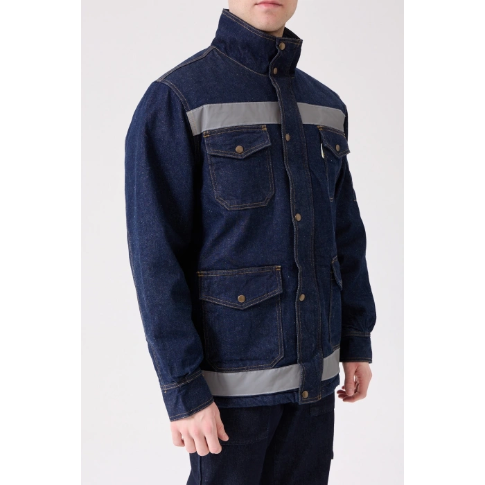 Buhara Mont Kot Kumaş Reflektörlü İş Montu Kışlık Erkek Soğuk Hava Dayanıklı Dış Giyim