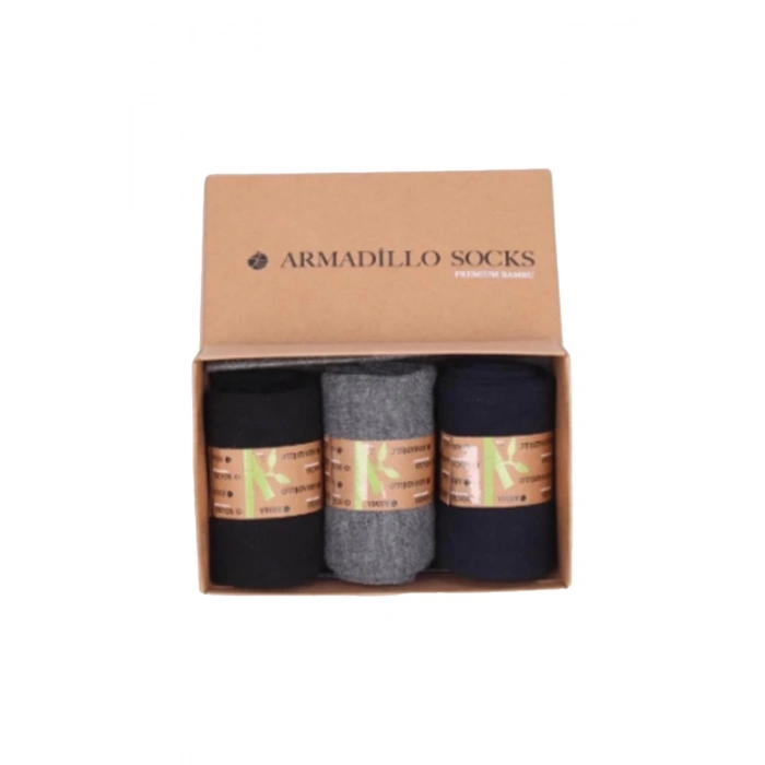 Çorap: Amadillo Premium Bambu Kutulu-uzun Soket Gri-lacivert-siyah