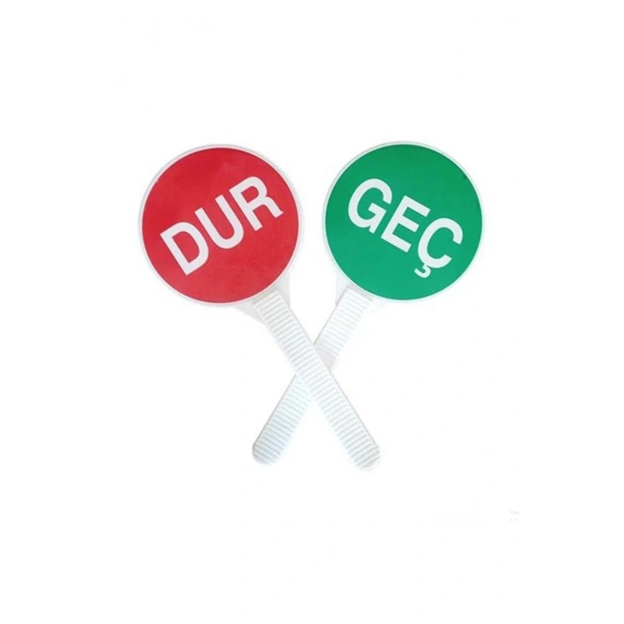 El Tipi Dur-geç Levhası – Çift Yönlü, Reflektif, Ergonomik Saplı Trafik Kontrol Levhası