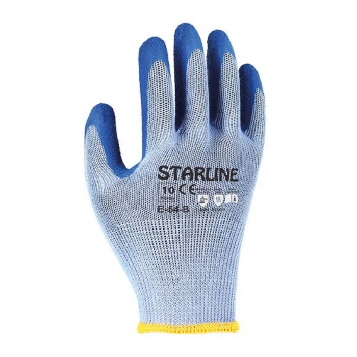 Starline E-54-b Lateks Mavi İş Eldiveni