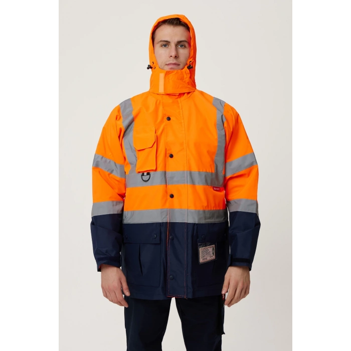 Eradium 5n1 Reflektörlü İş Güvenliği Parkası - Su Ve Rüzgar Geçirmez, Yüksek Görünürlüklü Kışlık Mont