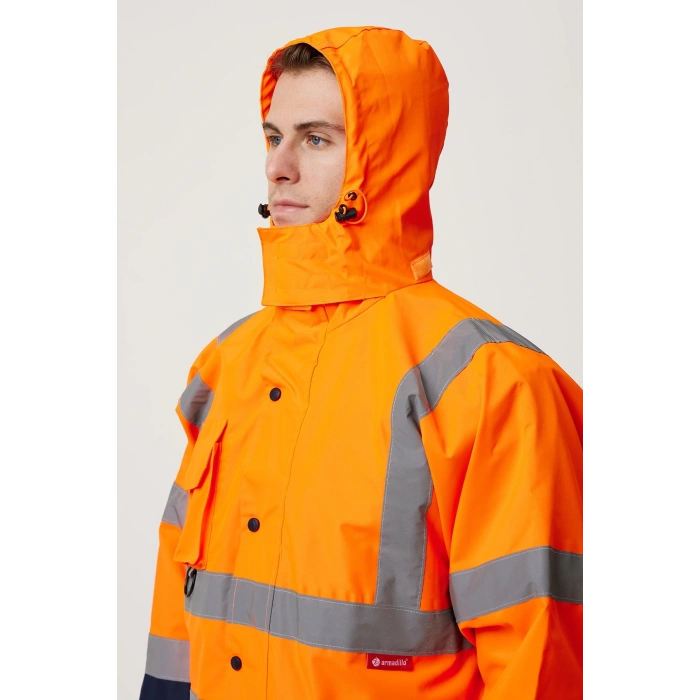 Eradium 5n1 Reflektörlü İş Güvenliği Parkası - Su Ve Rüzgar Geçirmez, Yüksek Görünürlüklü Kışlık Mont
