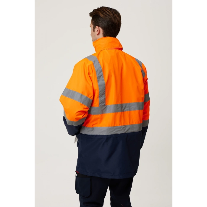 Eradium 5n1 Reflektörlü İş Güvenliği Parkası - Su Ve Rüzgar Geçirmez, Yüksek Görünürlüklü Kışlık Mont
