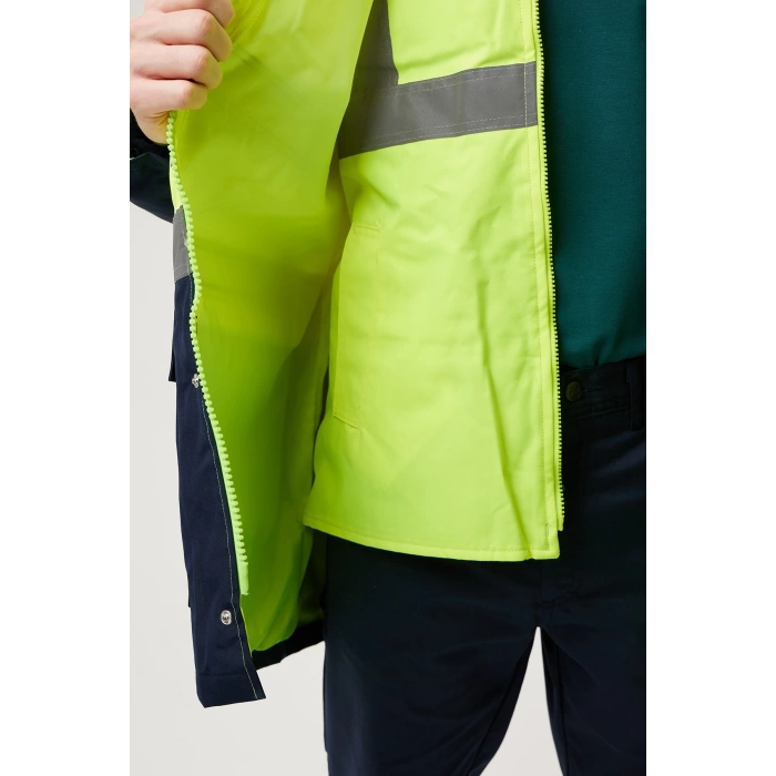 Eradium 5n1 Reflektörlü İş Güvenliği Parkası - Su Ve Rüzgar Geçirmez, Yüksek Görünürlüklü Kışlık Mont