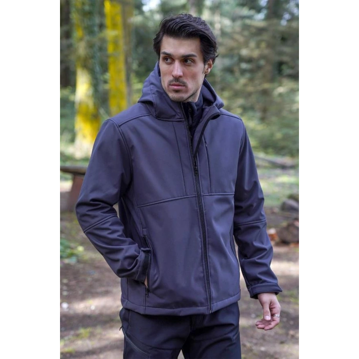 Fiyort Fy 350 Flam2 Softshell Mont Su Ve Rüzgar Geçirmez Outdoor Günlük Erkek Kapüşonlu Mont