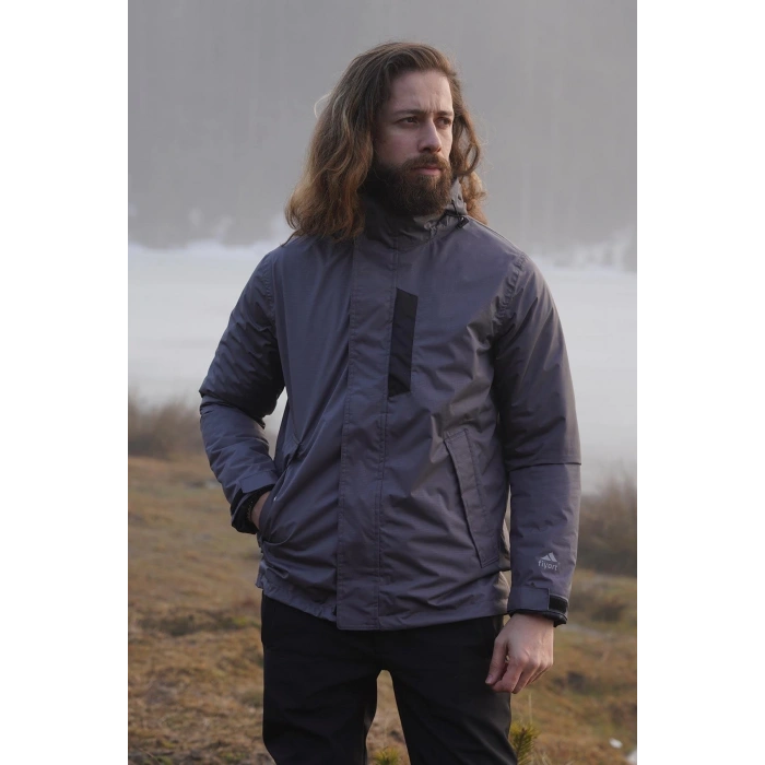 Fiyort Fy 76 Floyen Polarlı Su Geçirmez Outdoor Yağmurluk Mont – Erkek Kapüşonlu Ceket