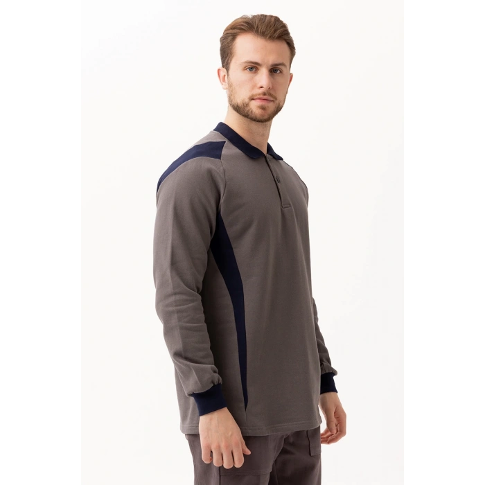 Flora Polo Yaka Sweatshirt - Uzun Kollu, Rahat Kesim, Pamuklu, Günlük Ve İş Kullanımı İçin