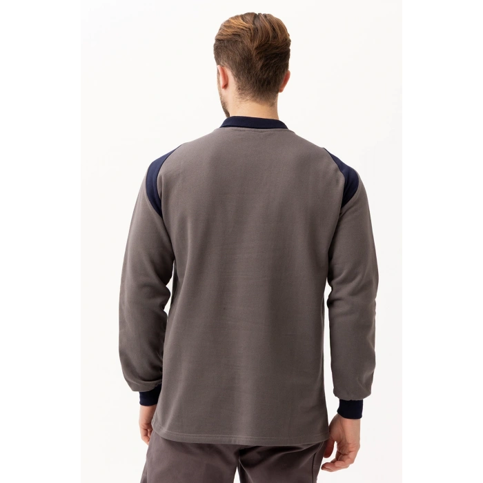 Flora Polo Yaka Sweatshirt - Uzun Kollu, Rahat Kesim, Pamuklu, Günlük Ve İş Kullanımı İçin