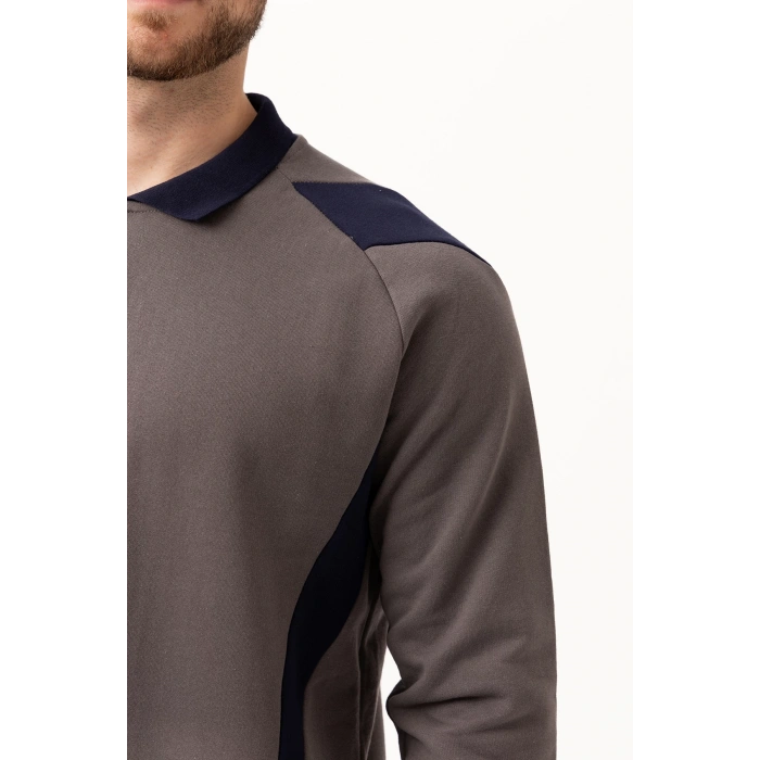 Flora Polo Yaka Sweatshirt - Uzun Kollu, Rahat Kesim, Pamuklu, Günlük Ve İş Kullanımı İçin