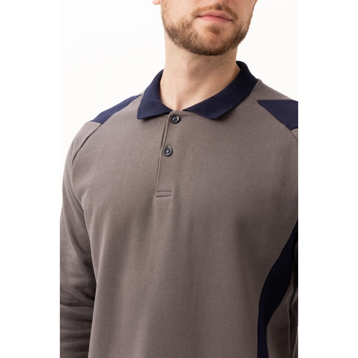 Flora Polo Yaka Sweatshirt - Uzun Kollu, Rahat Kesim, Pamuklu, Günlük Ve İş Kullanımı İçin