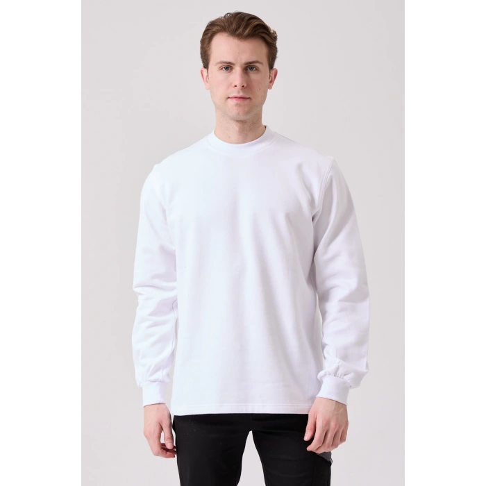 Galanthus Basic Sweatshirt - Uzun Kollu, Pamuklu, Rahat Kesim, Günlük Ve İş Kullanımı İçin