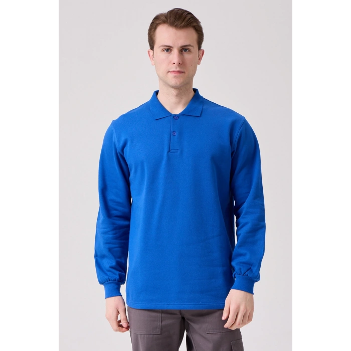 Galanthus Polo Sweat Erkek Uzun Kollu Pamuklu Sweatshirt İş Ve Günlük Kullanım İçin