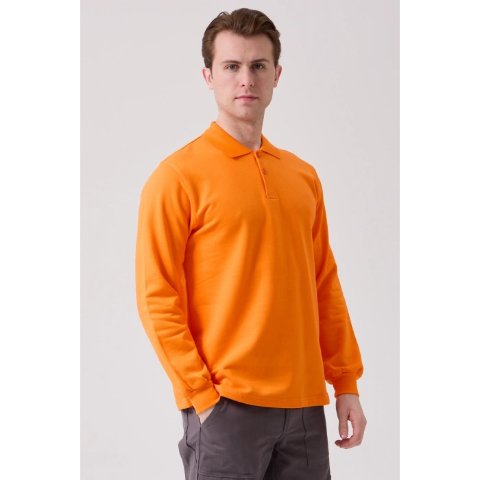 Galanthus Polo Sweat Erkek Uzun Kollu Pamuklu Sweatshirt İş Ve Günlük Kullanım İçin