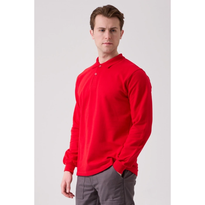 Galanthus Polo Sweat Erkek Uzun Kollu Pamuklu Sweatshirt İş Ve Günlük Kullanım İçin