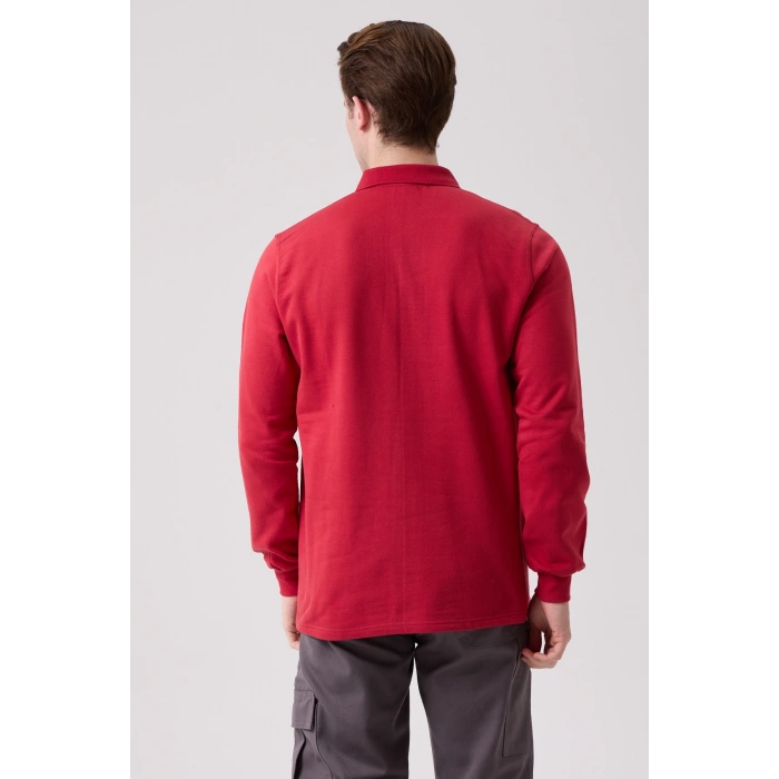 Galanthus Polo Sweat Erkek Uzun Kollu Pamuklu Sweatshirt İş Ve Günlük Kullanım İçin