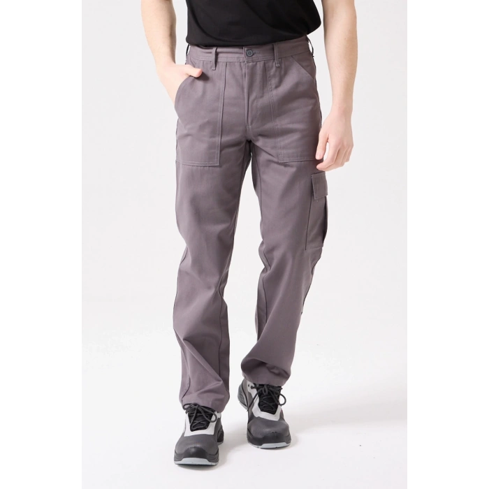 Galanthus Technic Pantolon Erkek Gri Kargo Cepli Rahat Kalıp Dayanıklı İş Pantolonu