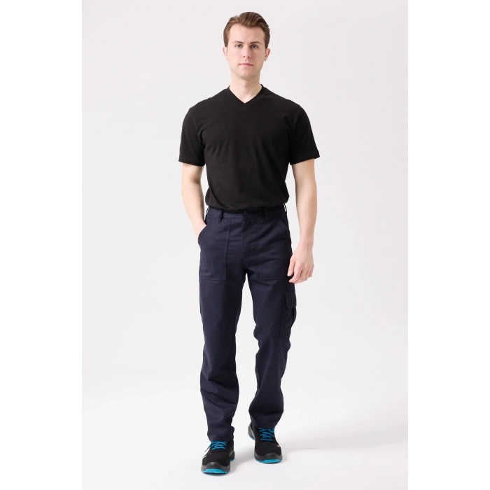 Galanthus Technic Pantolon Erkek Lacivert Kargo Cepli Rahat Kalıp Dayanıklı İş Pantolonu